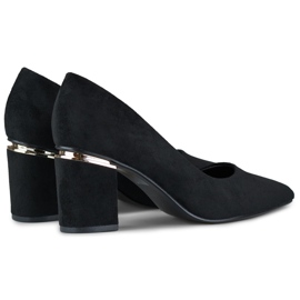 Escarpins femme à talons hauts en daim noir 2