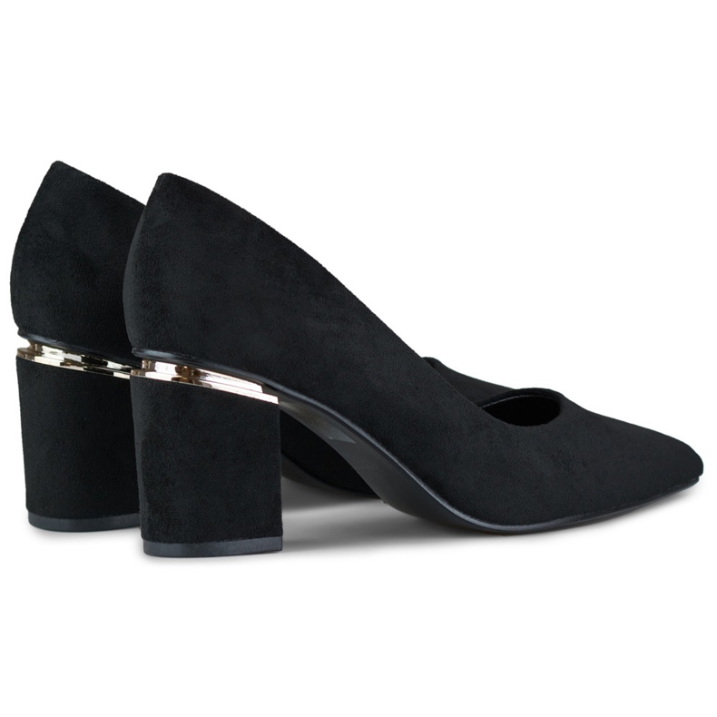 Escarpins femme à talons hauts en daim noir le noir 2