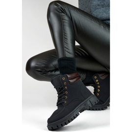 Bottes montantes isolées pour femmes, bottes à lacets noires le noir 1