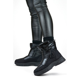 Bottes de neige noires avec Velcro, bottes isolées pour l'hiver 1