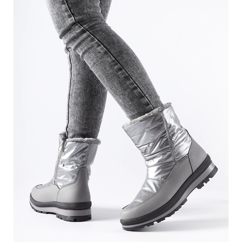 Bottes de neige doublées de fourrure argentées Tylertown 1