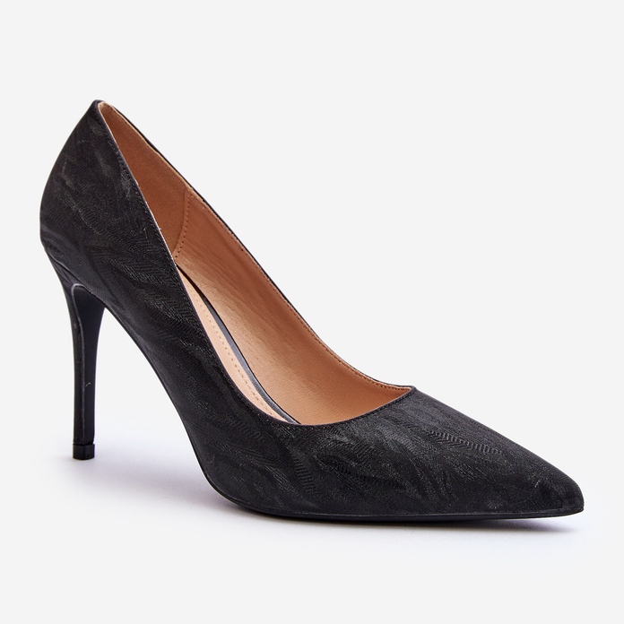 Talons hauts Klonisa noirs décorés de paillettes le noir 1 Talons hauts Klonisa noirs décorés de paillettes le noir 1