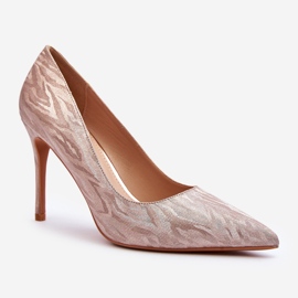 Talons hauts décorés de paillettes Klonisa Champagne d'or 1