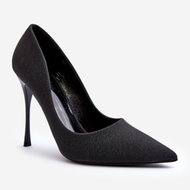 Les talons hauts noirs à paillettes de Tiberon le noir 1