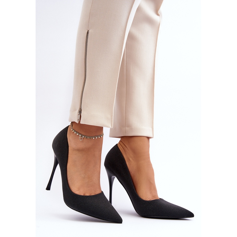 Les talons hauts noirs à paillettes de Tiberon le noir 2