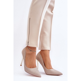 Talons hauts à paillettes dorées de Tiberon 2