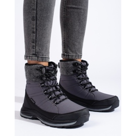 Après-ski femme gris DK à lacets noir 1