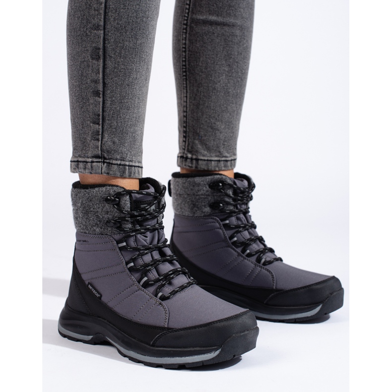 Après-ski femme gris DK à lacets noir 1