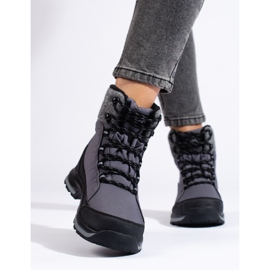 Après-ski femme gris DK à lacets noir 2