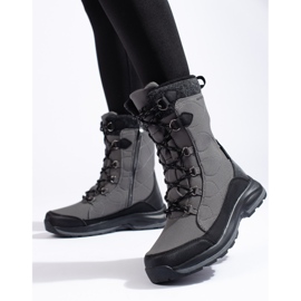 Chaussures de trekking à lacets femme DK imperméables gris 1
