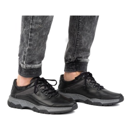 Olivier Chaussures décontractées en cuir pour hommes 842MA noir le noir 1