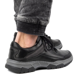 Olivier Chaussures décontractées en cuir pour hommes 842MA noir 2