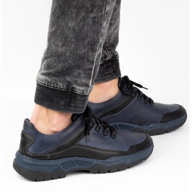 Olivier Chaussures casual cuir homme 842MA bleu marine 2