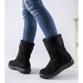 Bottines isolées noires en éco-daim Ground le noir 1