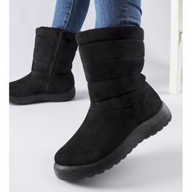 Bottines isolées noires en éco-daim Ground le noir 2
