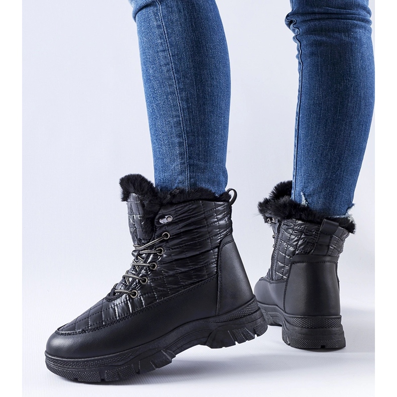 Bottes de neige isolées noires avec plateforme Dwayn 1