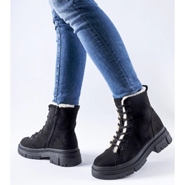 Bottines isolées noires en éco-daim Chamblee le noir 1