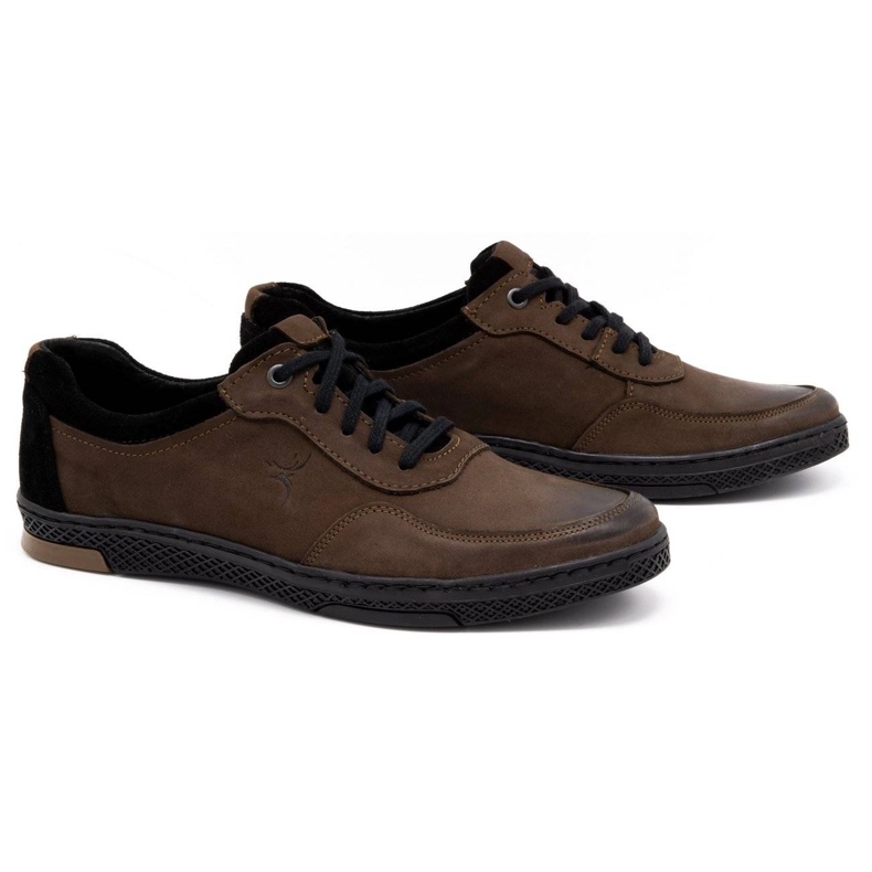 KOMODO Chaussures décontractées en cuir pour hommes 918K marron brun 2