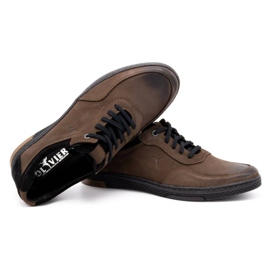 KOMODO Chaussures décontractées en cuir pour hommes 918K marron brun 4