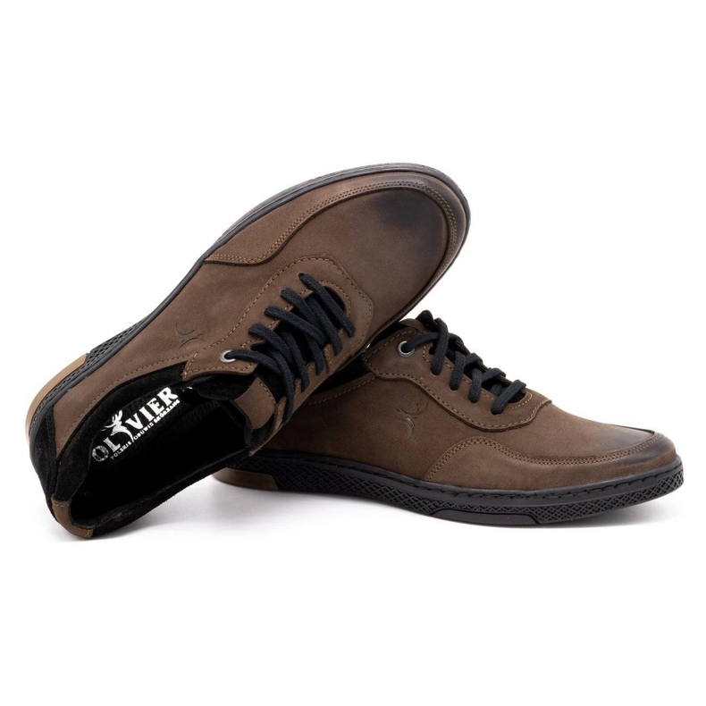 KOMODO Chaussures décontractées en cuir pour hommes 918K marron brun 4