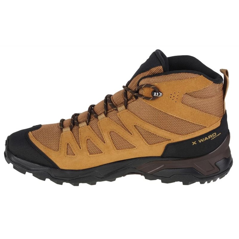 Chaussures Salomon X Ward Leather Mid Gtx M 471818 brun 1