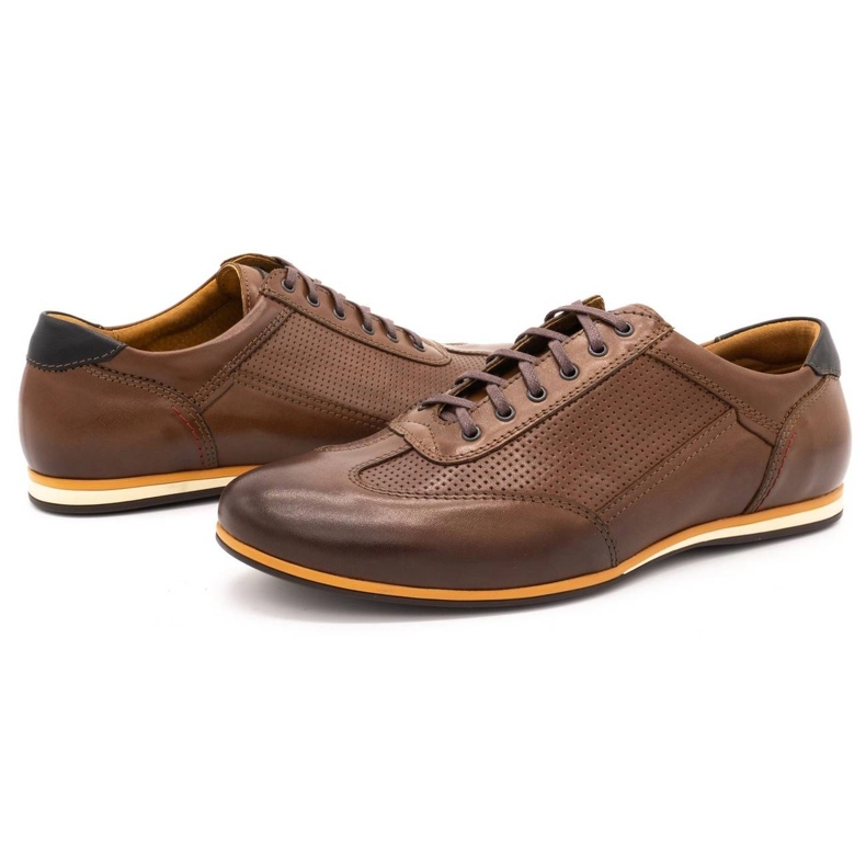 Kampol Chaussures décontractées en cuir pour hommes 64 / C1 marron brun 3 Kampol Chaussures décontractées en cuir pour hommes 64 / C1 marron brun 3