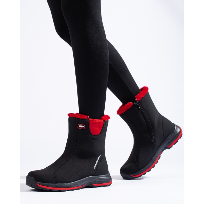 Bottes de trekking hautes pour femmes DK, isolées avec de la fourrure noir 2