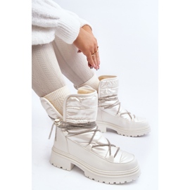 Bottes de neige avec laçage décoratif pour femme, blanc Rilana 2
