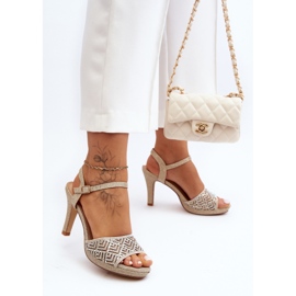 Sandales à talons hauts décorées D&amp;A MR1038-44 Doré 2