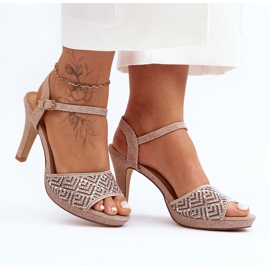 Sandales à talons hauts décorées D&A MR1038-44 Or rose 1 Sandales à talons hauts décorées D&A MR1038-44 Or rose 1