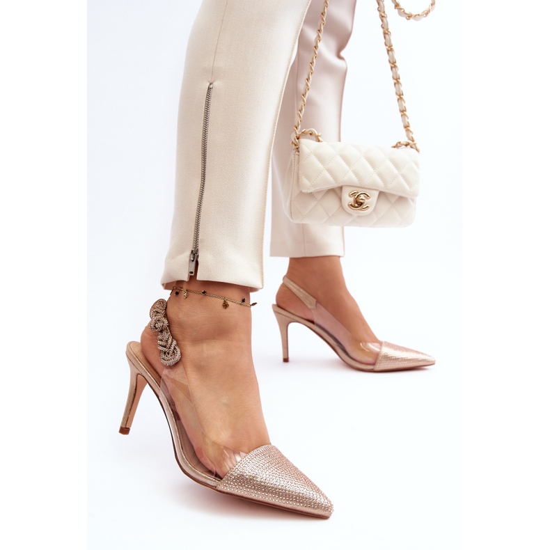 D&amp;A MR1966-11 Talons hauts décorés de champagne doré 2