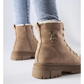Bottines isolées beiges en éco-daim Pompei 3
