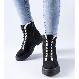 Bottines isolées noires en éco-daim Pompei le noir 2
