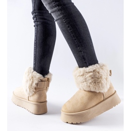 Bottines de neige beiges ornées de fourrure Adelfia 1
