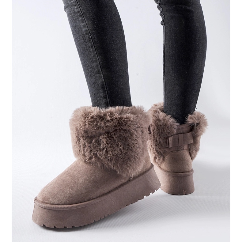 Bottines de neige violettes ornées de fourrure Adelfia 1 Bottines de neige violettes ornées de fourrure Adelfia 1