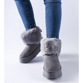 Bottines de neige grises ornées de fourrure Adelfia 1