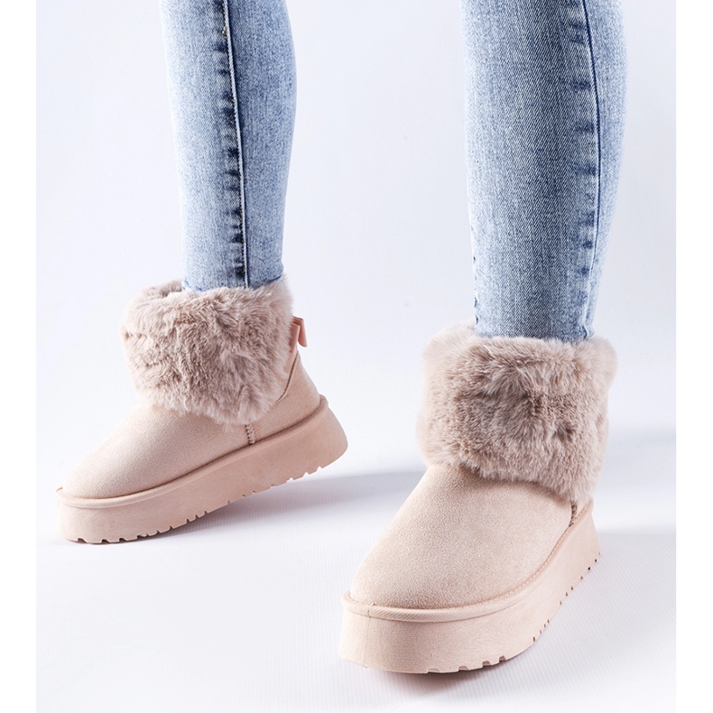 Bottines de neige roses ornées de fourrure Adelfia 1