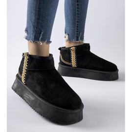 Bottes de neige noires sur la plateforme Scavi le noir 1