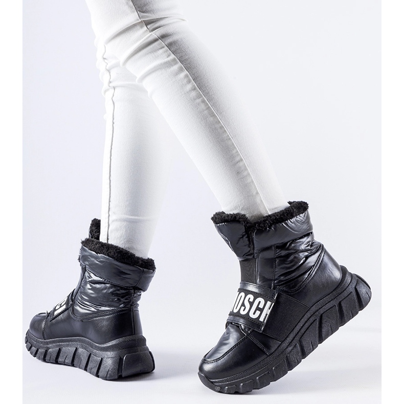 Bottes de neige isolées noires avec plateforme Bend 1