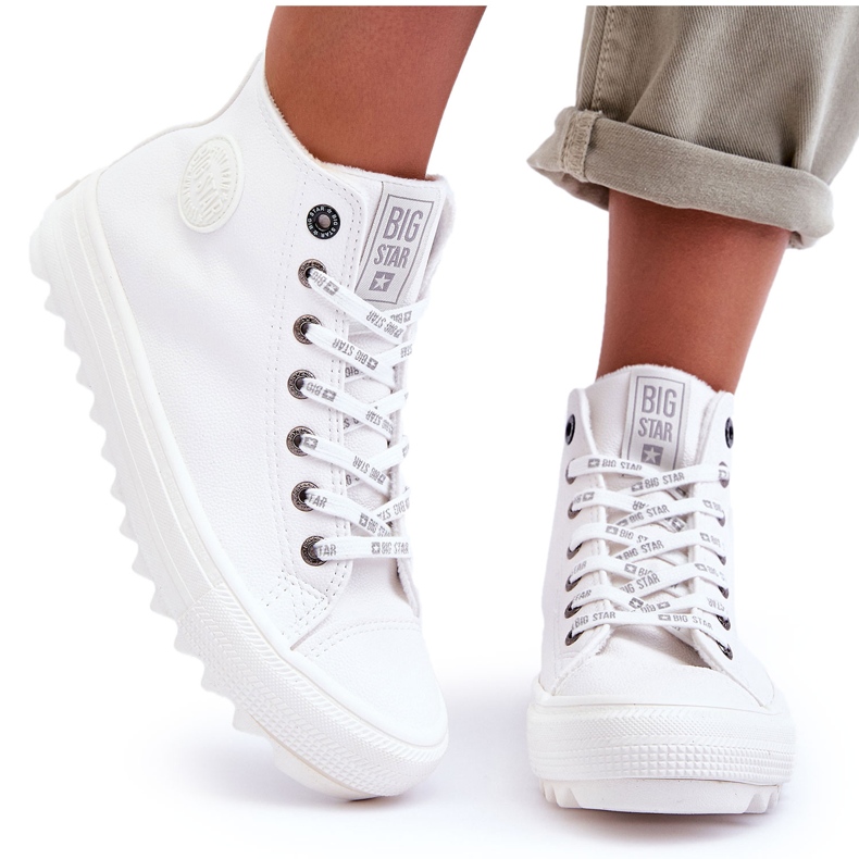 Baskets Femme Big Star High Warm White GG274108 blanc 4