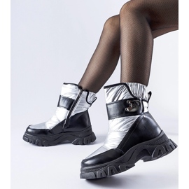 Bottes de neige isolées Carta noires et argentées 1 Bottes de neige isolées Carta noires et argentées 1