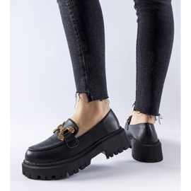Mocassins noirs ornés de strass Uzzone 1