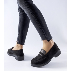 Mocassins noirs avec strass Ippolito 1
