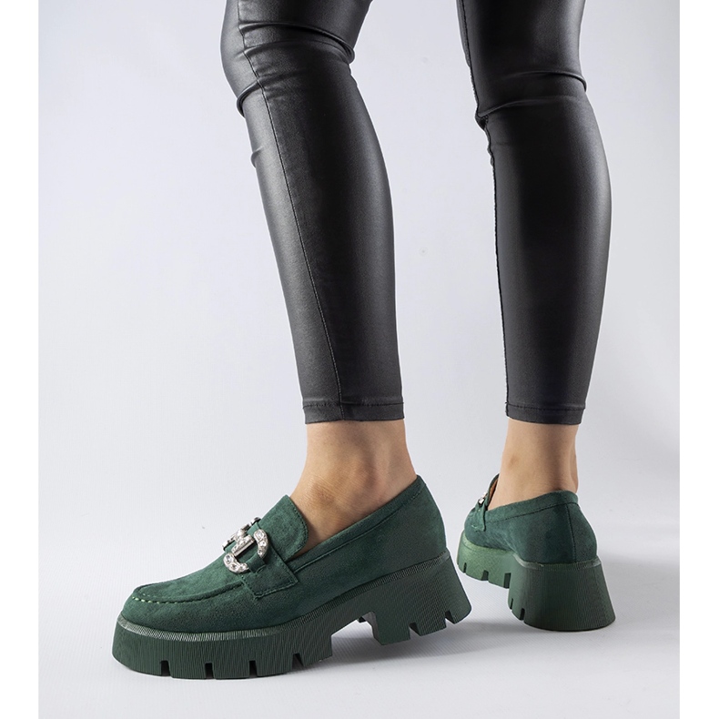 Mocassins verts avec strass Giacomo 1