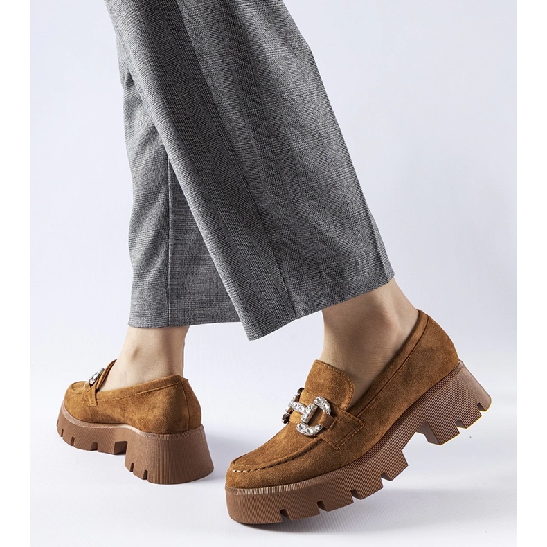 Mocassins Giacomo marron avec strass brun 1