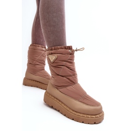 Seastar Bottes de neige pour femmes sur une semelle épaisse beige noire 3