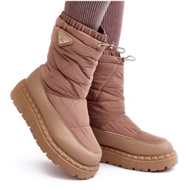 Seastar Bottes de neige pour femmes sur une semelle épaisse beige noire 4