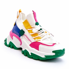 Seastar Baskets chaussettes à enfiler pour femmes, blanches et vertes 1 Seastar Baskets chaussettes à enfiler pour femmes, blanches et vertes 1