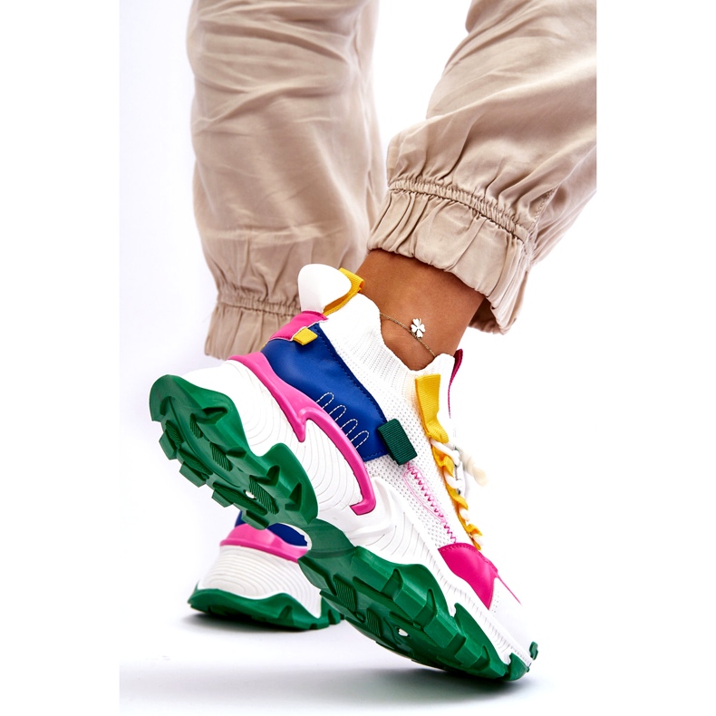 Seastar Baskets chaussettes à enfiler pour femmes, blanches et vertes 3 Seastar Baskets chaussettes à enfiler pour femmes, blanches et vertes 3