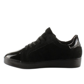 Baskets pour femmes avec cristaux T273P Noir le noir 2